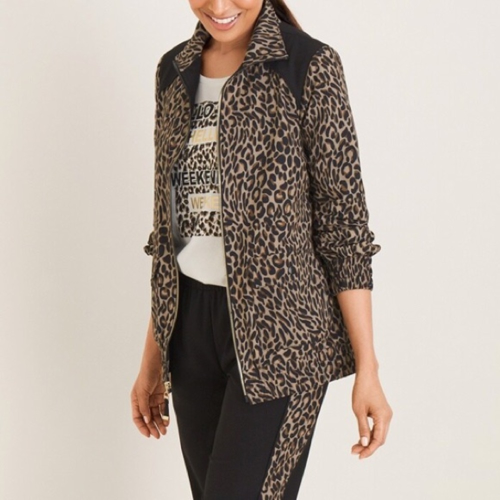 Chicos Cheetah Print Jacket